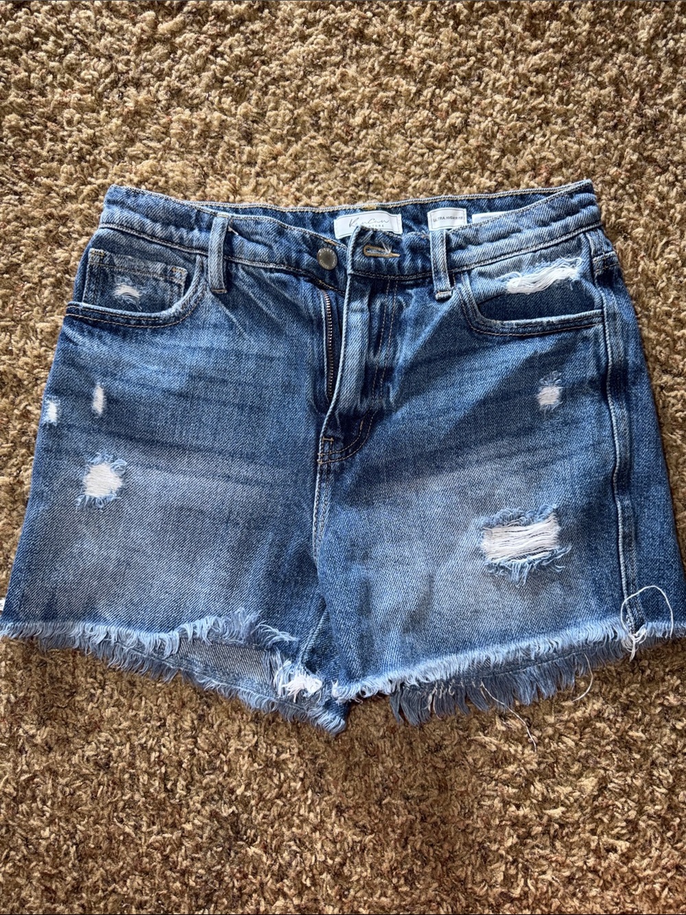 Distressed Blue Denim Women's Shorts